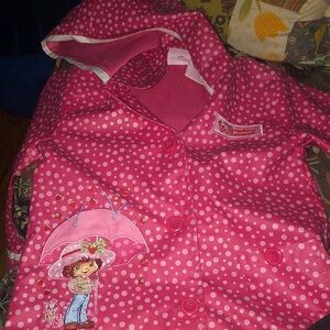 Vintage strawberry shortcake rain coat